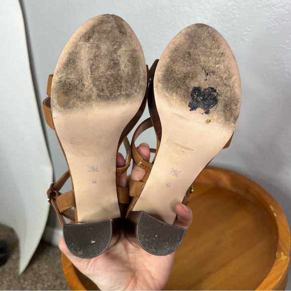 BCBGeneration Asymmetrical Strappy Deena Block Heel Lace-Up heels sz 9 - Picture 3 of 8